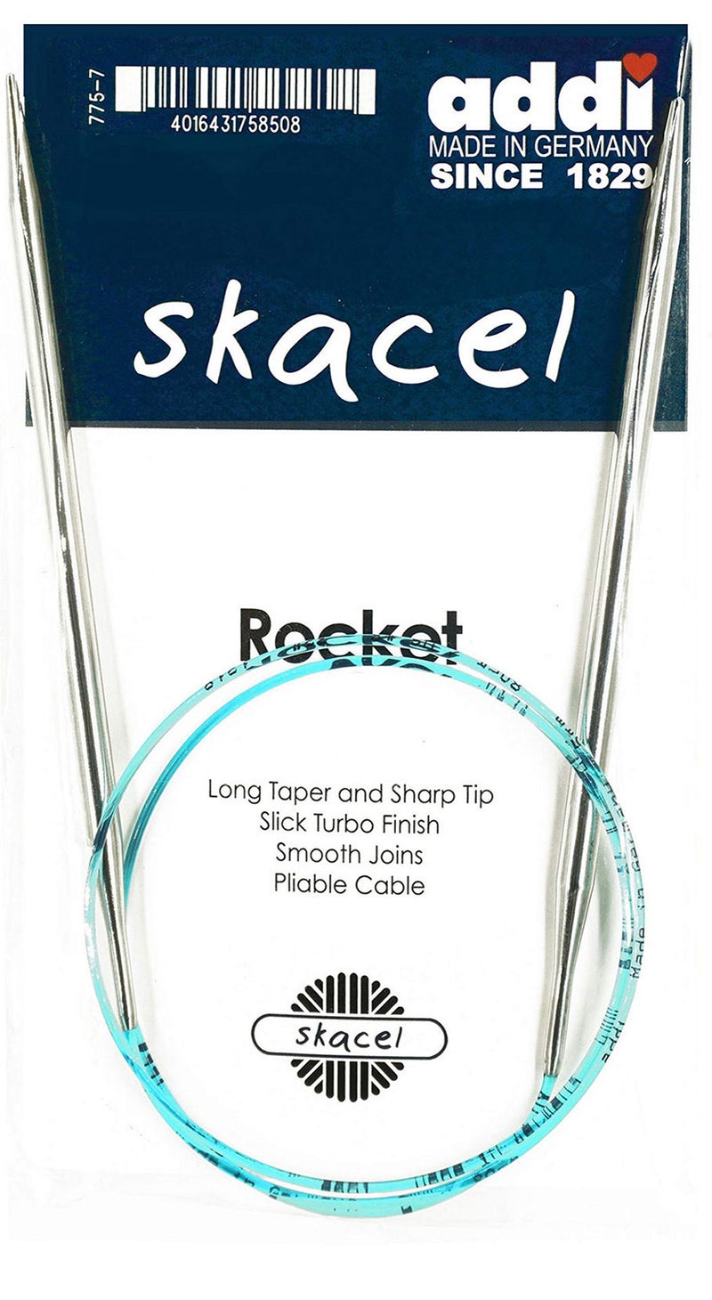 addi Rocket Lace Turbo 32 inch (80cm) US 1 (2.5mm) Circular Knitting Needle, Slick & Smooth Finish, Long Taper Sharp Tips, Smooth Joins, Blue Cord with 10 Colorful Stitch Markers - Image 2